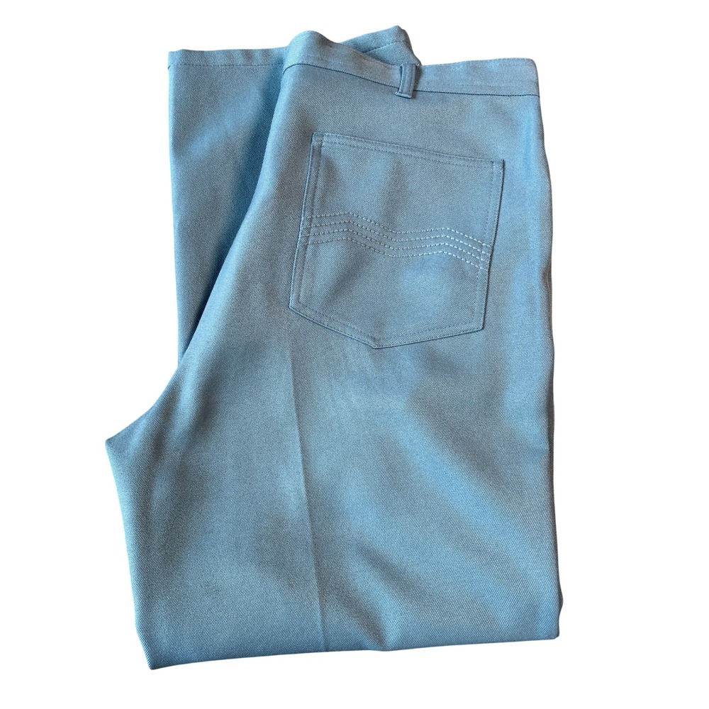 John Blair Mens Light Blue Polyester Straight Leg Trousers Pants 42M BL7442706